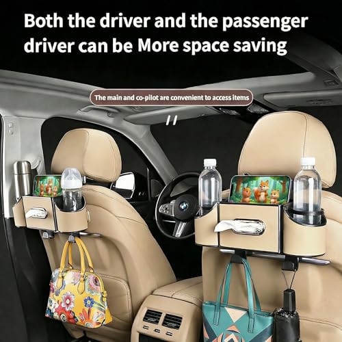 4-in-1 car organizer back seat, Multi-Pocket backseat car cup holder, Universal back seat cup holders for cars, car organization, for Travel & Daily Use (METER) - color: METER