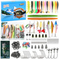 Fishing Tackle Box Kit with Fishing Techniques Book,142Pcs Lures Set Including Plugs,Spoon,Hooks, and Accessories,Saltwater & Freshwater Gear for Bass,Trout, Salmon. (142pcs Fishing Tackle Box) - color: 142pcs Fishing Tackle Box