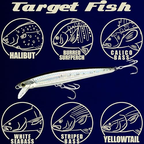 LUCKY CRAFT FlashMinnow 130MRS Saltwater Fishing Lures, Jerkbait for Halibut and Bass Fish, Slow Sinking 2-4ft, Surf Fishing Gear and Tackle Box Accessories - color: 765 MS Anchovy