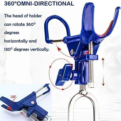 DZrudun Fishing Rod Holder for Ground, Fishing Pole Holders for Ground 2/4PCS, Rod Holders for Bank Fishing with Long Drill Stake Rod Stand for Shore, Beach, Mud, Catfish, Gift for Men,360° Adjustable - style: 2 Pack Blue Fishing Rods Holder
