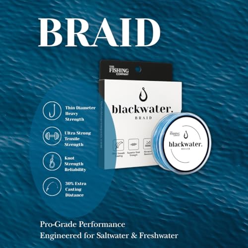 Blackwater Braid 8X Braided Fishing Line – Smooth, Strong UHMWPE Fiber – Abrasion Resistant, Zero Stretch – for Saltwater & Freshwater - color: Blue Camo, size: 60LB (500 Yards)