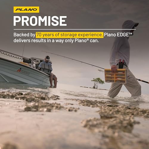 Plano Edge Flex 3700M Tackle Storage | Premium Tackle Organization with Rust Prevention | Includes 38 Flex dividers, yellow/gray - style: 3700 Flex