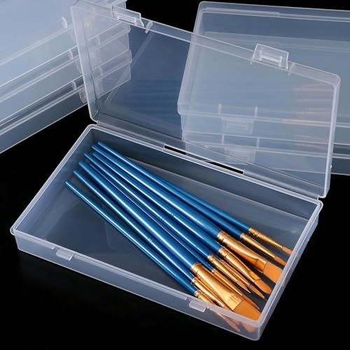 LJY 6 Pieces Rectangular Empty Mini Clear Plastic Organizer Storage Box Containers with Hinged Lids (7.1 x 4.3 x 1.2 inch, Transparent) - color: Transparent, size: 7.1 x 4.3 x 1.2 inch
