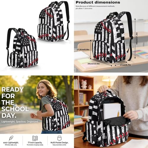 Backpack for Kids Boys 4 PCS School Bookbag with Lunch Box Pencil Pouch and Water Bottle Sleeve Pouch Set Lightweight Preschool Custom Baseball Print - color: Custom Baseball Print