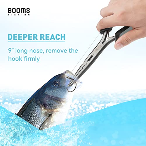 Booms Fishing Gear and Equipment: 6pcs Fishing Tools Kit with Needle Nose Pliers, Fish Gripper, Scissors, 24" Ruler, Retractor & Lanyard - Saltwater Fishing Tackle Accessories Gifts for Men, TK1 - color: Gray
