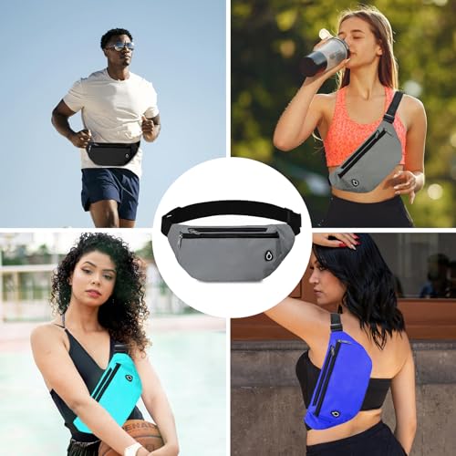 Fanny Pack for Women Men,Crossbody Fanny Pack Water Resistant Sports Waist Bag Pack, Belt Bag for Travel Hiking Running - color: 1pack-lightgrey