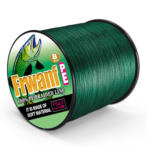 8 Strand Braided Fishing Line - Colorfast - Zero Stretch - High Strength - Abrasion Resistant Braided Line - Thousands of Choices in 9 Colors - Professional Performance in Salt or Fresh Water - color: Moss Green (do not fade), size: 6LB-109Yards-0.10MM(do