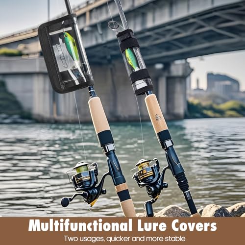 QualyQualy Fishing Lure Wraps Clear Lure Covers, 6''-9.5'' Fishing Hook Covers Keeps Fishing Safe for Rod Easily See Bait Storage Protector PCV Bait Cover