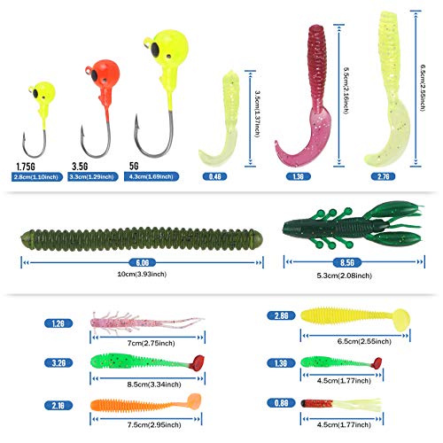 Pure Vie Fishing Topwater Lures Kits Mixed Universal Artificial Soft Baits Tackle Including Crankbaits, Spinnerbaits, Plastic Worms, Frogs, Hooks, Tackle Box - Freshwater Saltwater Fishing Equipment - color: 146 Pieces