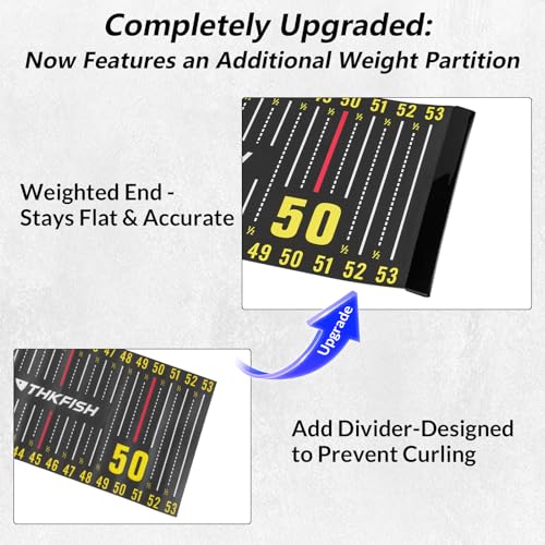 THKFISH 53in Fish Ruler with Measuring Board, Portable Waterproof Folding Fishing Ruler Fish Measuring Tape for Boat, Kayak, Coolers, Yacht and Workbench - color: Black