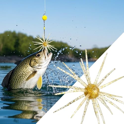 Tentacle Creature Lure Floating Fishing Lures Soft Artificial Baits for Bass Fishing - color: Flash gold