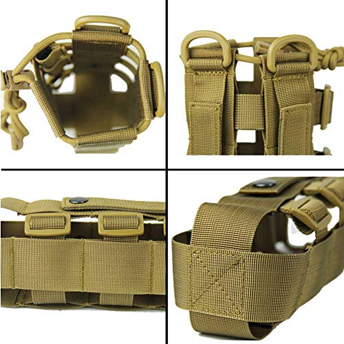 Tactical Water Bottle Pouch for Molle Systems, Adjustable Outdoor Sports Kettle Carrier Holder (3 Colors Available) - color: Brown