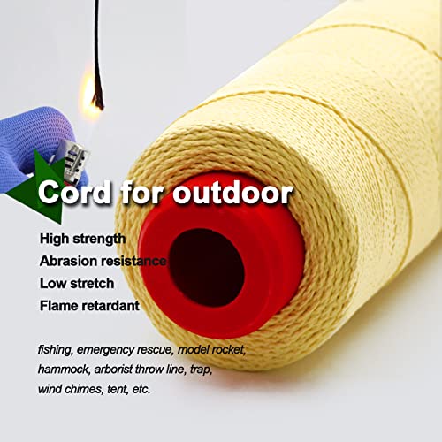 9KM DWLIFE Braided Kevlar Cord, 100lb~2000lb, High Tensile Strength, Abrasion, Flame Retardant, Kite String, Fishing Line, Model Rocket Shock, Tactical Survival Paracord - size: 100lb | 0.8mm(Dia.)x1000ft