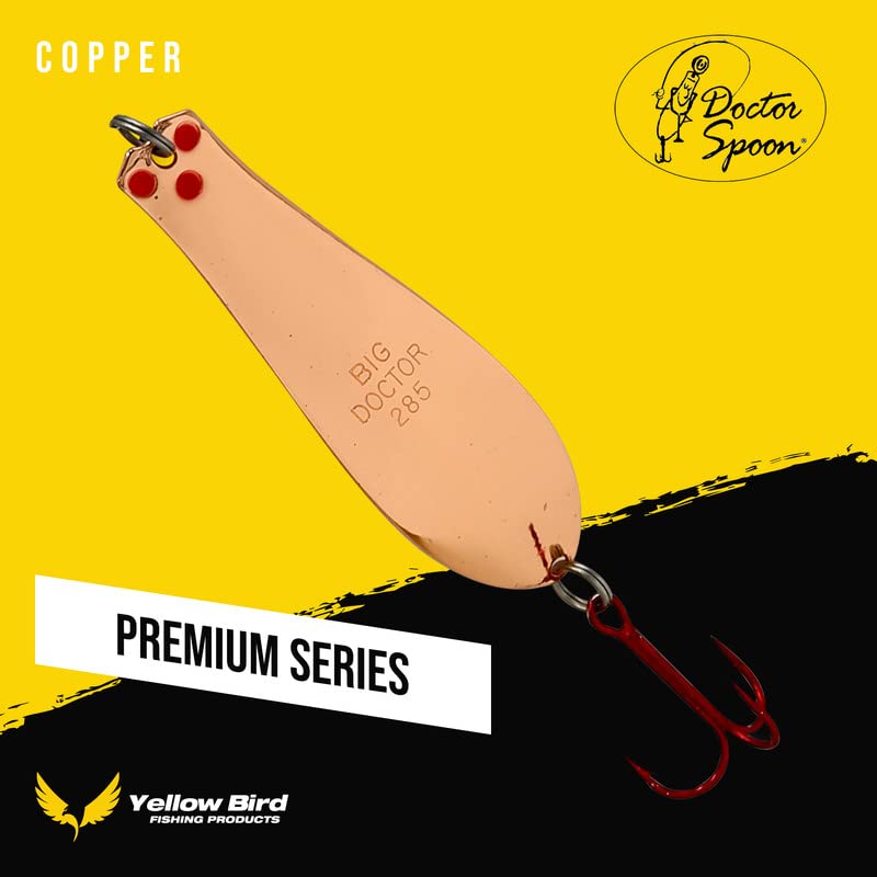 Doctor Spoons Fishing Lures Series - Made in USA - Saltwater & Freshwater - Eagle Claw Hook - Walleye, Bass, Northern, Pike, Salmon, Trout, Striper - Casting, Jigging, Trolling, 3 Pack - color: Copper, size: 1 7/8" | 1/4 oz