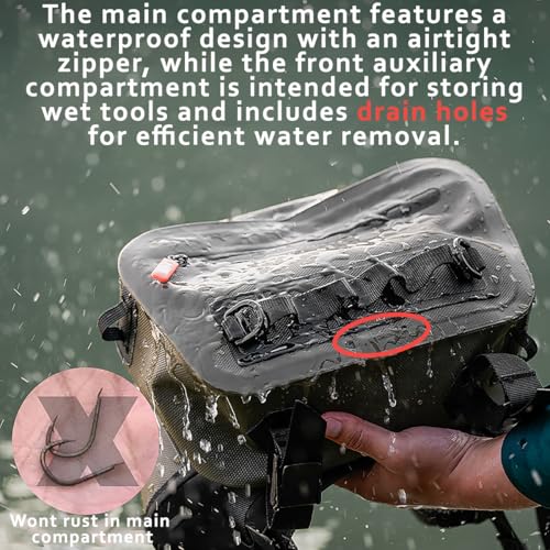 Waterproof Fishing Fanny Pack, Fly Fishing Chest Pack or Waist Pack. Fishing Tackle Bag Small