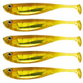 QualyQualy Soft Plastic Swimbait Paddle Tail Shad Lure Soft Bass Shad Bait Minnow Paddle Tail Swim Bait for Bass Trout Walleye Crappie - 2.75in, 3.14in, 3.94in, 5in - color: 2#, size: 3.94in - 5Pcs