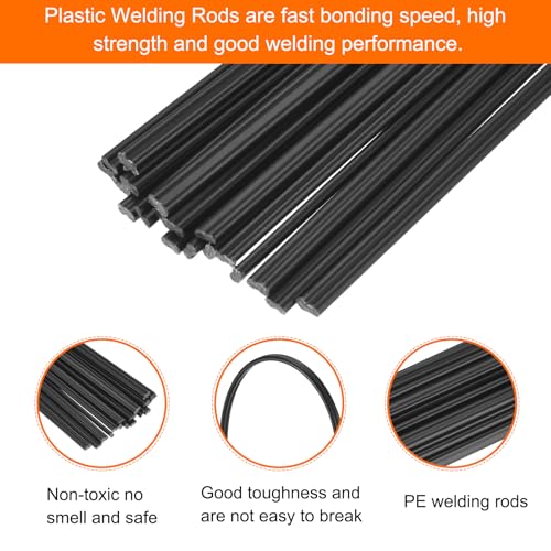 MECCANIXITY 20pcs 20 Inch Plastic Welding Rods PP Welding Strips Welder Rods for Car Bumper, Kayak Repair, Plastic Welder, Black - color: Black, size: 20 Inch