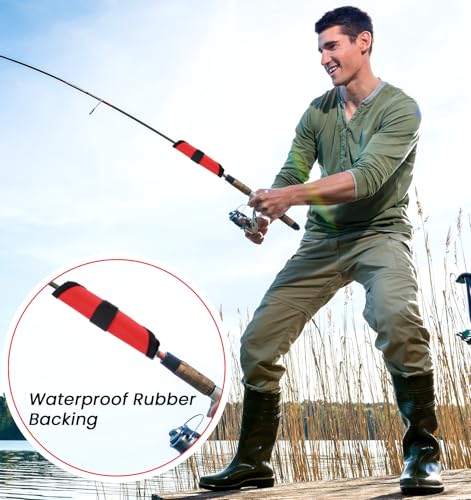 6Pcs Fishing Rod Sleeve, 5.9 Inch Lure Wraps for Fishing Lure Covers Bait Gloves for Fishings Hook Protection, Rod Sleeve Guard to Keep Your Gear Safe, Green