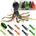 Soft Fishing Lures Shad Minnow Swimbaits, Pre-Rigged Jig Heads Paddle Tail Swim Baits for Bass, Trout, Walleye, Crappie, Sinking Jigs Bait for Saltwater Freshwater, Fishing Gifts for Men - color: C2-10 Pcs Soft Octopus Swimbait