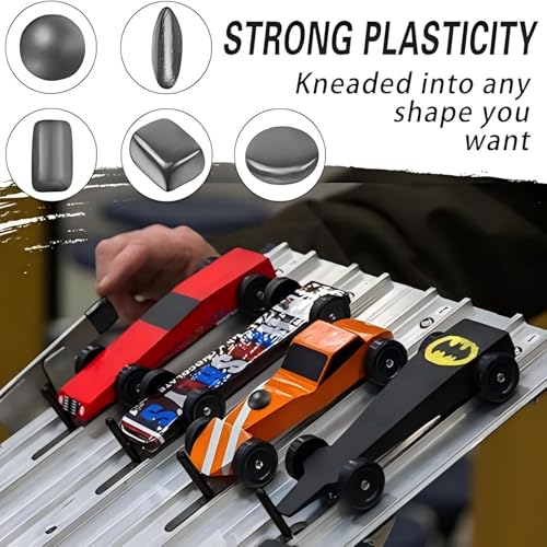 Tungsten Putty Weight 1.6oz/50g for Pinewood Derby & Fishing Float | Tungsten putty weight 1.6oz/50g, black. Reusable quick adjustment for Pinewood Derby cars and fishing float tuning.