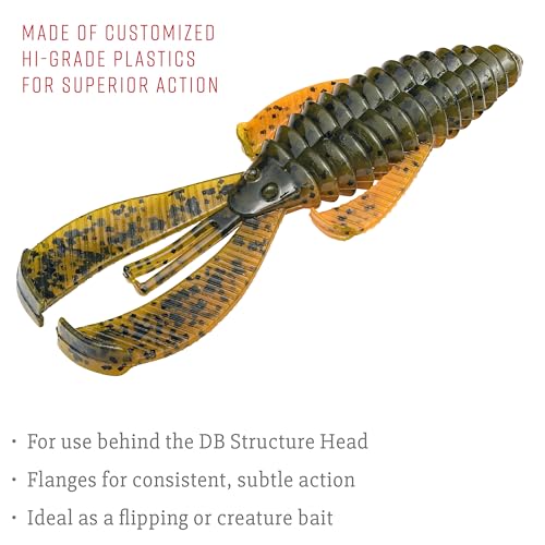 Strike King Rage Bug Fishing Lure, Soft Plastic Grub, Unique Design, Subtle Action - color: Bama Craw, size: 4"