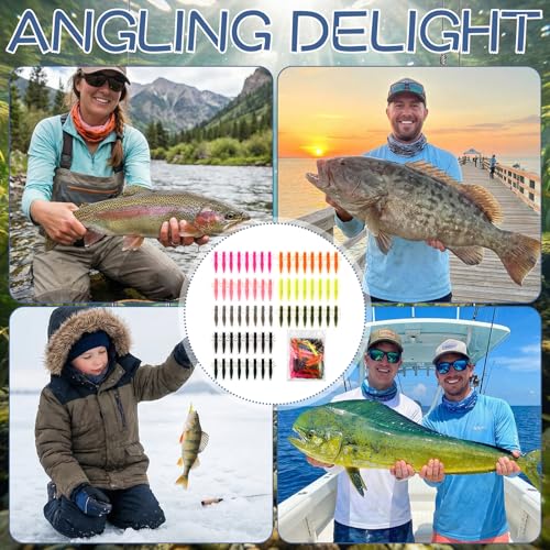 64 Pcs Hellgrammite Fishing Lures 2 Inch Fishing Worm Lures Soft Plastic Hellgrammite Fly Realistic Fish Bait Artificial for Freshwater Saltwater