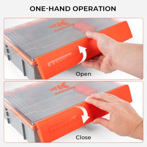 KastKing HyperSeal Waterproof Tackle Box, 3700 Deep Tackle Trays, Fishing Tackle Box Organizer With Exterior Stickers, Fishing Gear & Fishing Accessories Storage, 2 Packs No Compartment - size: 3700 Deep(2 Packs no compartment)