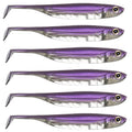 Dr.Fish Paddle Tail Swimbaits, Soft Fishing Lures for Bass Fishing 2.75-4.75 Inches, Freshwater & Saltwater Soft Plastic Baits Swim Shad Bait Minnow Lures Drop Shot - color: Purple, size: 3.93"-5 Pack
