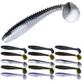 5/6Pcs Pre-Rigged Soft Plastic Lures, Paddle Tail Swimbait, Jig Heads for Bass, Walleye, Pike, Trout, Redfish Fishing - color: Model G