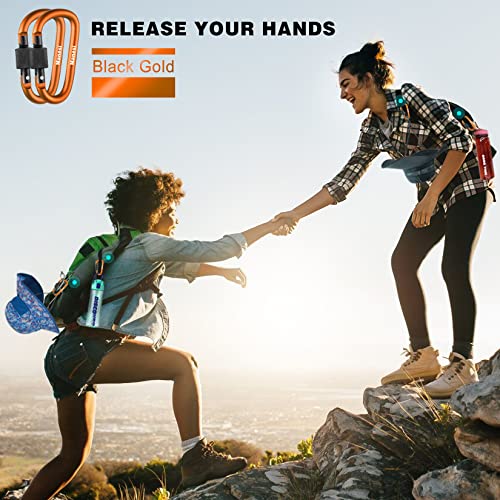 10 Pack 3Inch Aluminum D Ring Key Rings Hiking Clips Locking Carabiner for Hiking Camping Fishing and Outdoor Use，Clips with Screw Gate Multicolored - color: Orange