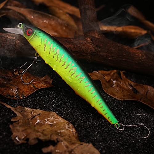 XFISHMAN Jerkbait Kit - Minnow Lure - Suspending - Bass, Smallmouth Bass, Walleye, Largemouth Bass - 1 Piece - color: Mat Tiger, size: 110mm（4-3/8"in）