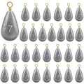 30pcs Bass Casting Drop Shot Sinker Weights Lead Bell Fishing Weights Sinkers with Brass Swivel for Catfish Saltwater Freshwater - size: 1/4oz-30pcs