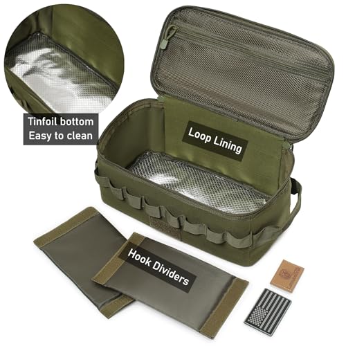 Tactical Camping Storage Bag 9L Tactical Utility Tote Bag Camping Cookware Organizer Trunk Organizer - color: Army Green