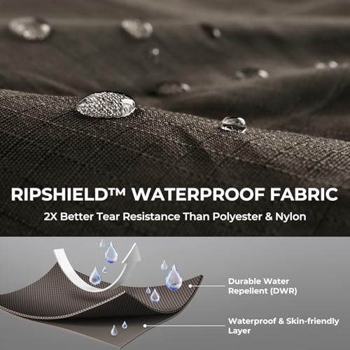 Calamus WaveWalker Waist Waders for Men, 100% Waterproof RipShield Fabric, Slip-Resistant Boots, Moisture-Wicking Insoles - color: Brown, size: 13