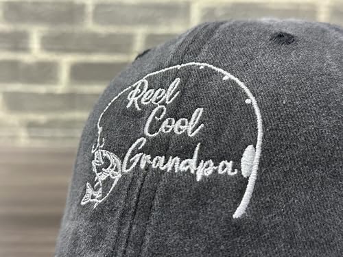 Fishing Baseball Cap for Men Women, Adjustable Embroidered Hat | Fishing Gear, Outdoor Adventure Design, Precision Embroidery Craft, One Size Adjustable Fit - color: Grandpa (Washed Black)