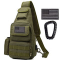 Tactical Shoulder Bag - 1000D Molle Military Backpack Outdoor Daypack Chest Pack (Green) - color: Green
