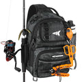 KastKing BaitSpace Fishing Sling Bag, Fishing Backpack with Rod & Beverage Holder, Tackle Bag for Fishing Gear - color: A: Black Camo, size: Standard