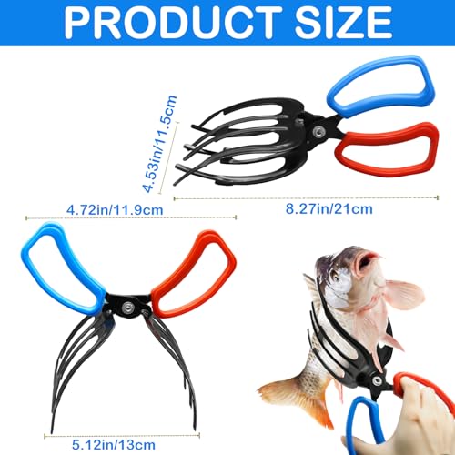 Fish Gripper, Fish Grabber Tool Metal Fish Grippers for Fishing, 3 Claw Fish Grips Anti-Slip Fishing Pliers Gripper Control Clamp Claw Fish Pliers Catch Fish Fishing Accessories, Ideal for Anglers¡­ - style: 3 Claw