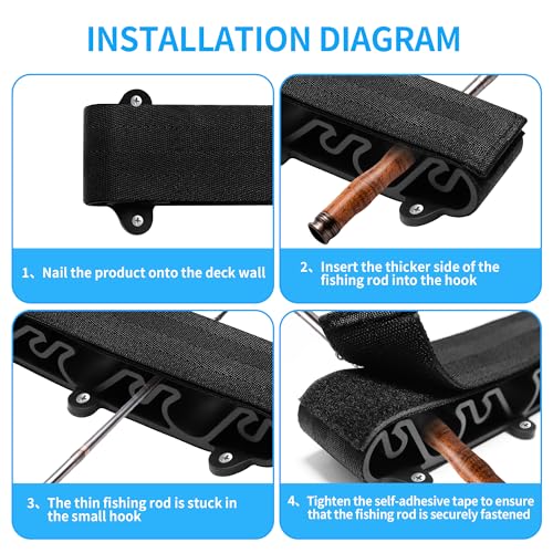 Boating Vertical Fishing Rod Holders for Boat Deck, Portable Mount Fishing Rod Holder Fishing Rod Rack for Storage and Fixation, Fishing Pole Rack - style: Boat Rod Holders-4 Pack