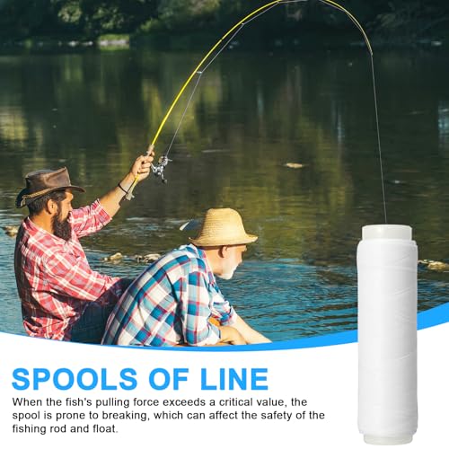 2 PCS Elastic Fishing String Nylon Invisible Thread 0.2mm Length 656 Feet Per Spool Stretchy Fishing Line for Salmon Sturgeon Catfish