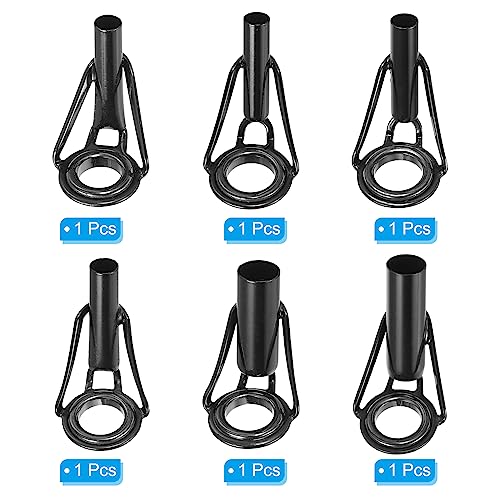 PATIKIL Fishing Rod Tip Repair Kit Stainless Steel Pole Ring Guide Replacement for Saltwater Freshwater Fishing - color: Black, size: 3.0-6.5mm