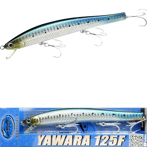 Lucky Craft FlashMinnow 125 YAWARA Saltwater Fishing Lure, Jerkbait for Halibut and Sea Bass, Long Casting Fishing Gear, Slow Sinking 5in 0.7oz, Tackle Box and Fish Accessories - color: 7702 Zebra Sardine, size: 125F, style: With Scale