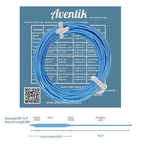 EUPHNG All-Purpose Fly Line Floating Trout Fishing Line Welded Loop Line ID Weight Forward Fly Fishing Line 100FT - color: Sky Blue, size: WF4F