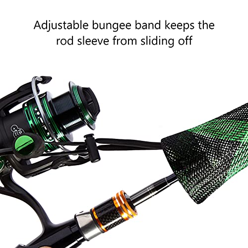 BASSDASH Casting Spinning Fishing Rod Sleeves Protective Rod Socks for Fishing Poles Up to 7-1/2ft - color: Mixed Color - 4pcs, size: For Spinning Rod up to 7-1/2 ft