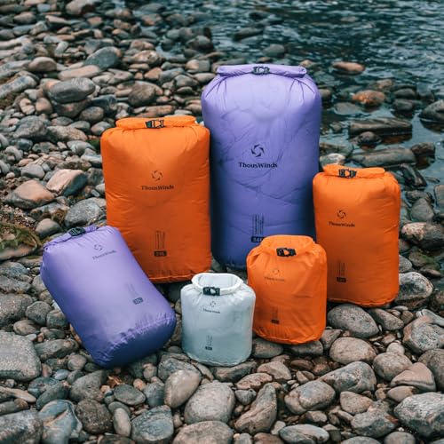 Thous Winds Dry Bag Waterproof, 3L/6L/12L/24L/36L Roll Top Lightweight Dry Sack for Kayaking, Boating, Swimming, Camping, Beach, Travel - color: Lilac, size: 6L
