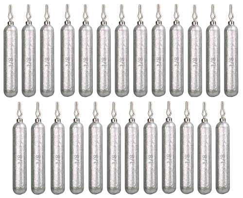 Reaction Tackle Drop Shot Weights for Bass Fishing - Skinny Pencil Sinkers for Drop Shot Rig - Freshwater and Saltwater Finesse Fishing - color: Silver, size: 1/8 Oz (25-Pack)