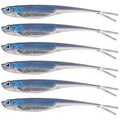 Dr.Fish Soft Plastic Baits, Fork Tail Soft Jerkbait Minnow Lures, 3 to 4-3/4 Inches Soft Swimbaits Jerk Shad Baits Crappie Bass Fishing Lures - color: Blue, size: 4.75"-5 Pack