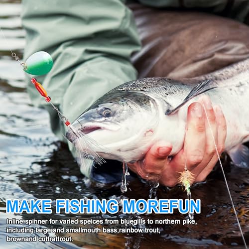 195pcs Spinner Making Kit Fishing Lure Making Kit Spinnerbaits Spinner Blade Clevis Feather Treble Hooks DIY Make Your Own Lure Set for Bass Trout Walleye Lures Fishing Gifts