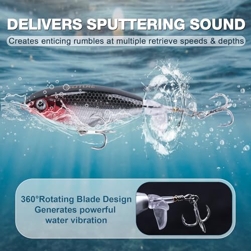 Goture Fishing Lures Kit, 18PCS Hard/Soft Bait Set with Glide Bait,Crankbaits,Minnows,Pencil Lure,Popper,Plopper,VIB,Spinnerbaits,Frog Lure,Shrimp Lures for Freshwater Saltwater Bass Trout Fishing
