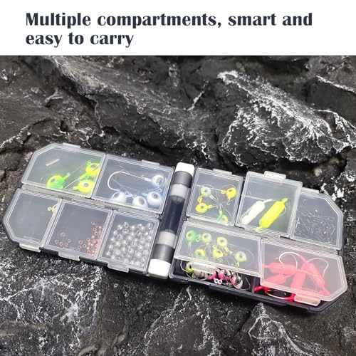 2PC-Aventik Fishing Tackle Box Utility Boxes Plastic Case Storage Organizer Box Fishing Tackle Storage (HOOK BOX-0702B) - style: HOOK BOX-0702B
